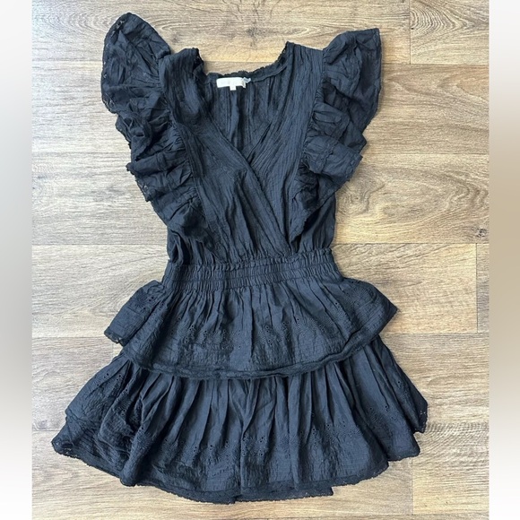 LOVESHACKFANCY GWEN MINI DRESS SIZE XS BLACK - Picture 8 of 12